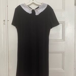 Elle Wednesday Addams dress with floral collar